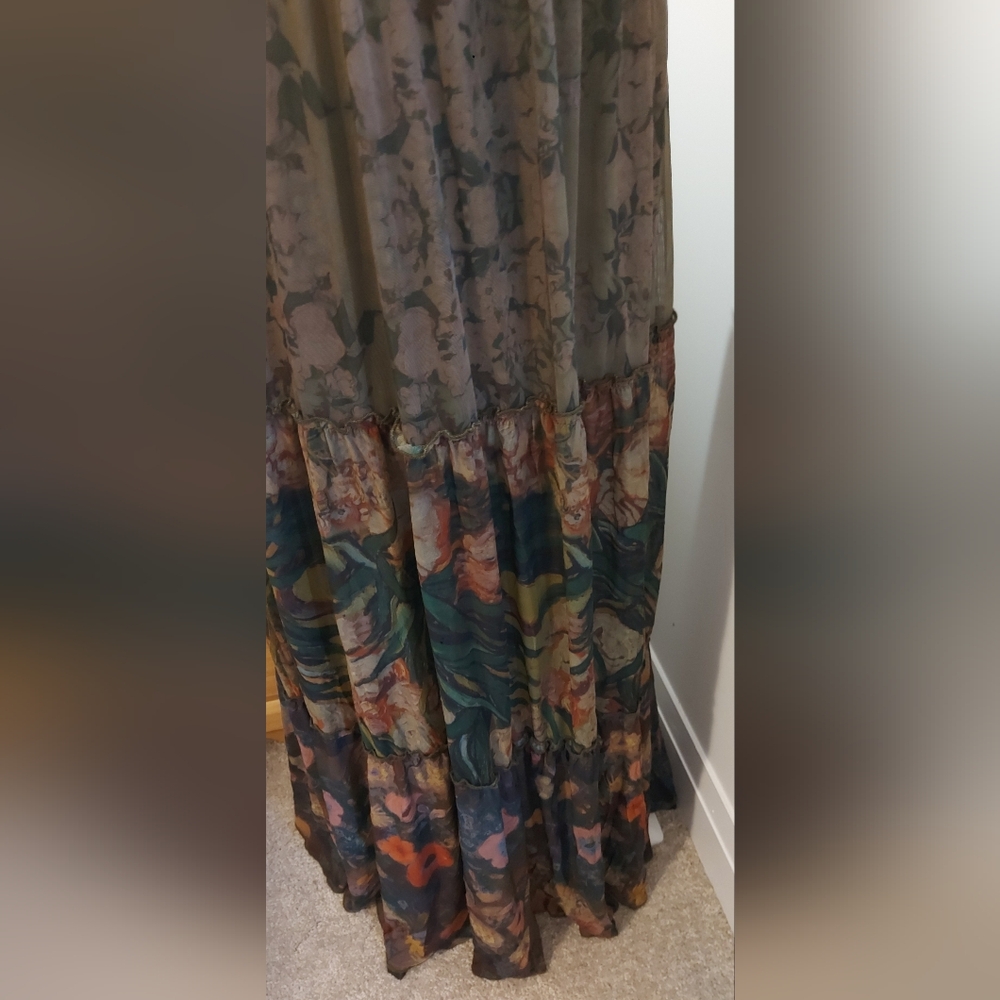 Desigual Olive and Floral Maxi Dress - Picture 2 of 4